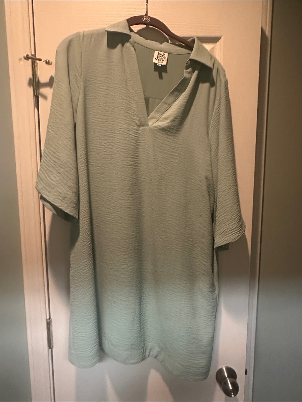 ivy jane Mint Green Split-Neck Tunic Dress